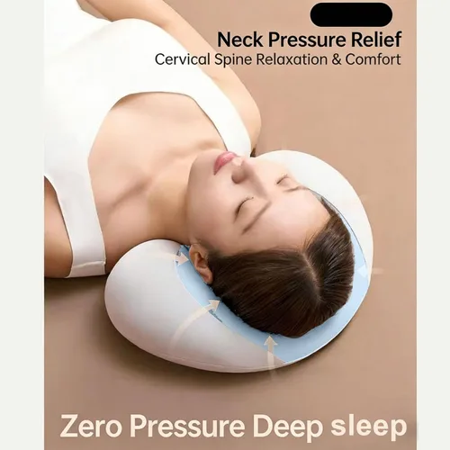 Vista 4 de Luocute Almohada de espuma viscoelástica, almohada cervical ergonómica para aliviar el dolor de cuello con enfriamiento, ortopédica para personas