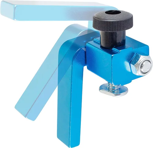 Vista 6 de POWERTEC Paquete de aluminio T-Track (paquete de 4) con tope abatible