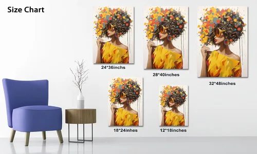 Vista 113 de Arte de pared afroamericano, decoración de rey y reina bailarín negro para sala de estar, arte de pareja de amor negro para dormitorio, lienzo
