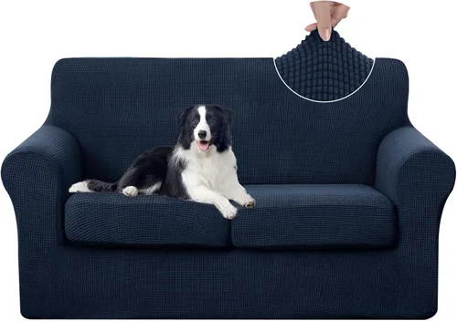 Vista 28 de U-NICE HOME Funda elástica para sofá de 3 piezas, funda de sofá lavable con cojín de asiento individual para sofá de 2 cojines, apta para mascotas