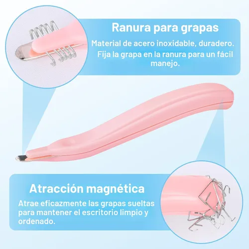 Vista 5 de Paquete de 4 herramientas de eliminación de grapas magnéticas, removedor de grapas profesionales, removedor de grapas para aula, herramienta de 4