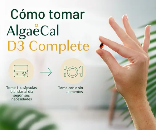 Vista 8 de ALGAECAL Paquete - D3 completo (1000 UI) + K2, vitamina E, vitamina A y calcio a base de plantas para huesos más fuertes