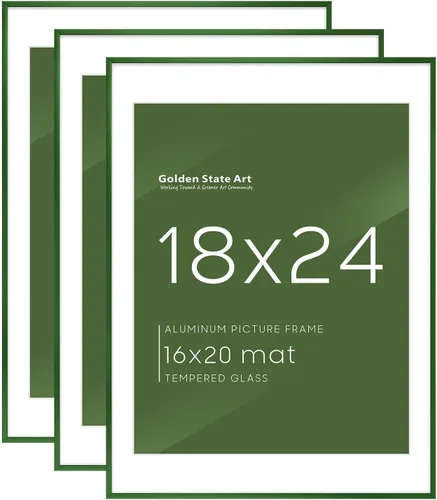 Vista 48 de Golden State Art, Marco de imagen de aluminio A1, marcos finos de metal negro para póster de 23.4 x 33.1 pulgadas, frente acrílico, gancho de pared