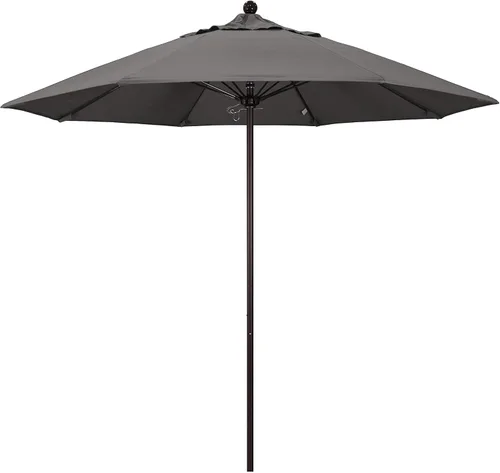 Vista 37 de California Umbrella ALTO908117-5410 Venture Series - Sombrilla comercial para patio, 9 pies redonda, color azul aire Sunbrella
