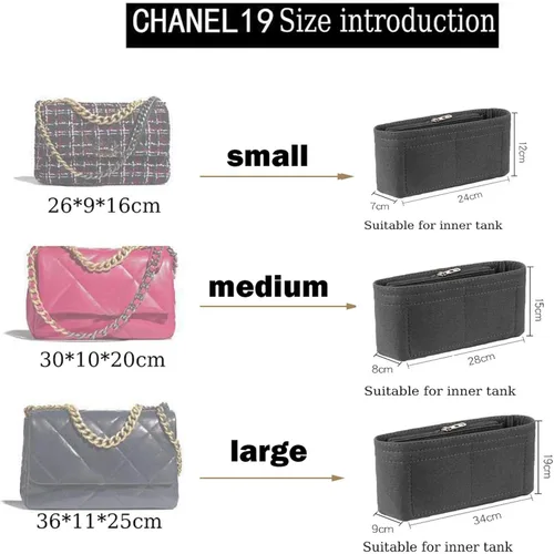 Vista 3 de Lckaey Organizador de monedero Inserto para 19 bolso con solapa Organizador de bolsa pequeña con bolsillo lateral con cremallera 1016negro-S