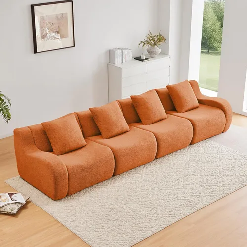 Vista 12 de Sofás de peluche sin hueso para sala de estar, juego de sofá modular negro con asiento profundo, sofá de gran tamaño, sofás para sala, cómodos sofás