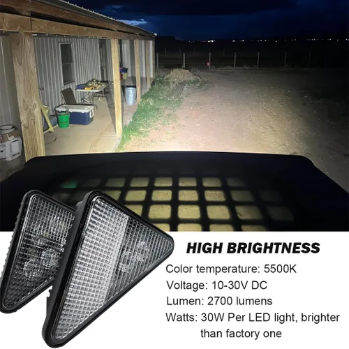 Vista 5 de RH&LH - Faros delanteros de luz LED de 30 W, lámpara de trabajo de 12 V, 6000 K, compatible con Bobcat 751 753 763 773 863 864 873 883 Reemplazar al