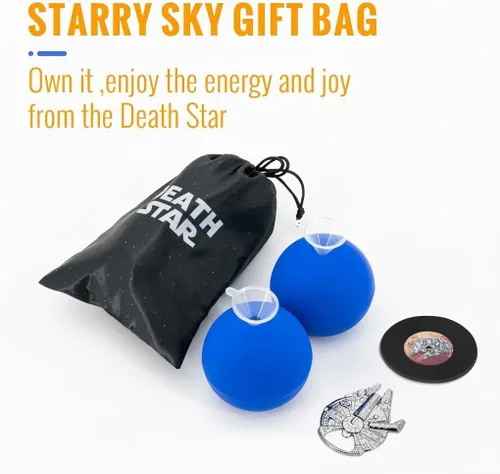 Vista 3 de Star Wars - Molde para cubitos de hielo de estrella de la muerte, molde redondo para cubitos de hielo para whisky, bourbon, cócteles