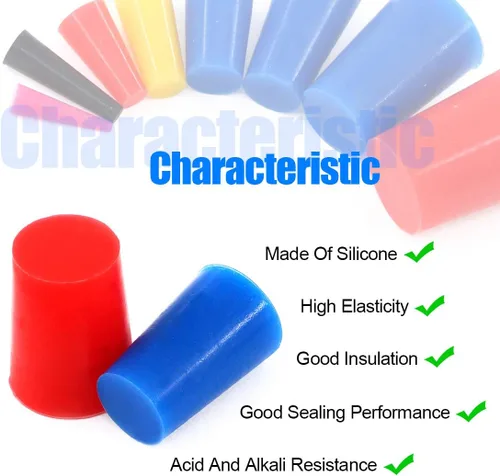 Vista 4 de Glarks Kit surtido de tapones cónicos de goma de silicona para enmascarar agujeros durante el recubrimiento en polvo, pintura, inmersión hidráulica