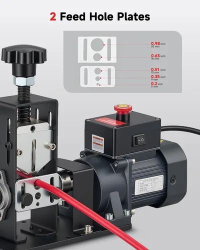 Vista 5 de CREWORKS - Máquina pelacables eléctrica, pelacables eléctrico para cables de cobre de 0.06 a 0.9 pulgadas (0.059-0.866 in) con 3 modos de operación