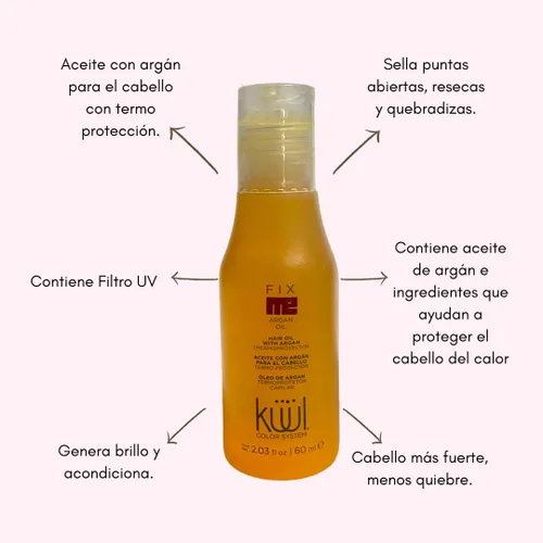 Vista 6 de Fantasy Nails Aceite de argán KÜÜL FIX ME (ACEITE CON ARGÁN) 2.0 fl oz/2.03 fl oz. botella de mostaza, 1 unidad