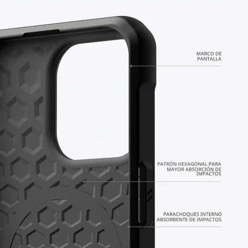 Vista 5 de URBAN ARMOR GEAR UAG - Funda compatible con iPhone 15 Pro de 6.1 pulgadas, funda Metropolis LT Kevlar negra con imán integrado compatible con carga