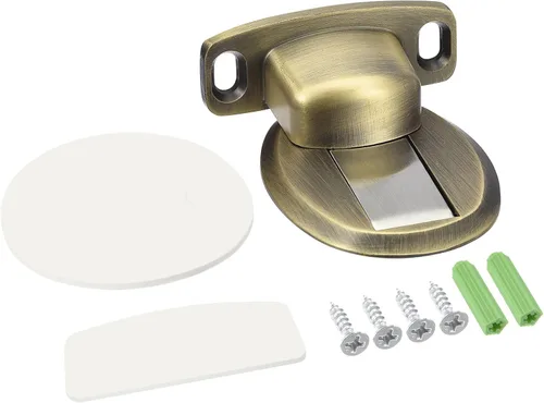 Vista 7 de uxcell Tope magnético para puerta, tope de puerta de piso, soporte de puerta con autoadhesivo y tornillos, color negro