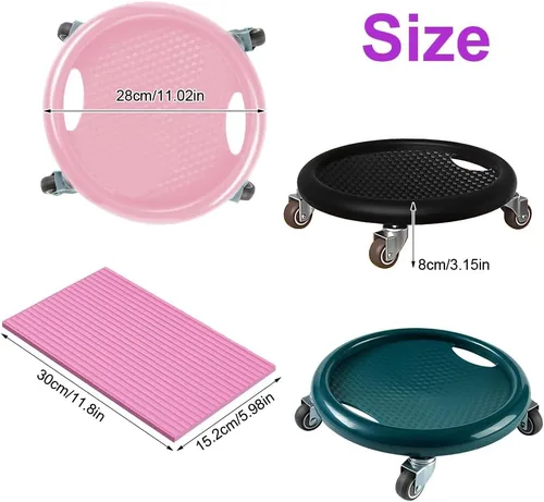 Vista 6 de Rueda Ab Roller para mujer, multifuncional, con tapete, rotación de 360°, para quemar grasa de cuerpo completo, control de peso abdominal, gimnasio