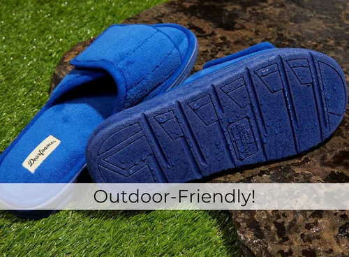 Vista 4 de Dearfoams Pantuflas de rizo de espuma viscoelástica ajustables para hombre y exterior