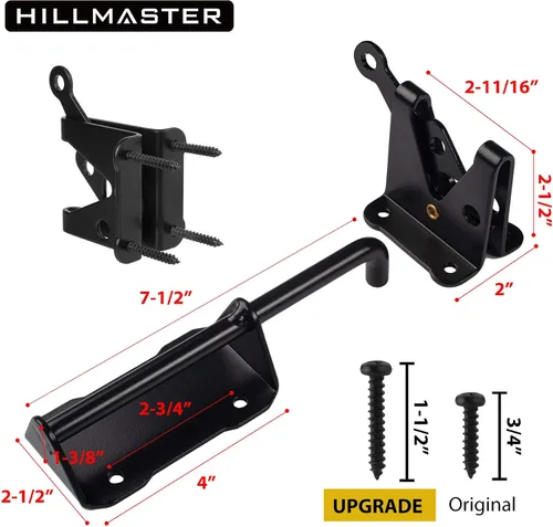 Vista 3 de HILLMASTER Pestillo de puerta automático resistente para vallas de madera con cuerda de tracción, pestillos de puerta de gravedad autobloqueantes
