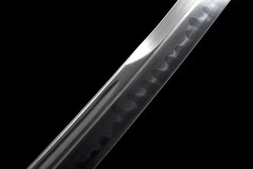 Vista 7 de Dragón Wakizashi Clay Templado T10 Acero Japonés Samurai Espada Unokubi-Zukuri Cuchilla de afeitar afilada