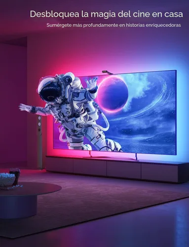 Vista 7 de Govee Envisual - Retroiluminación LED T2 para TV con cámaras duales, tira de luces LED RGBIC Wi-Fi de 11.8 pies para televisores de 55 a 65