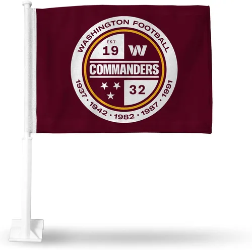 Vista 12 de Rico Industries NFL Double Sided Car Flag - 16" x 19" - Strong Pole That Hooks onto Car/Truck/Automobile