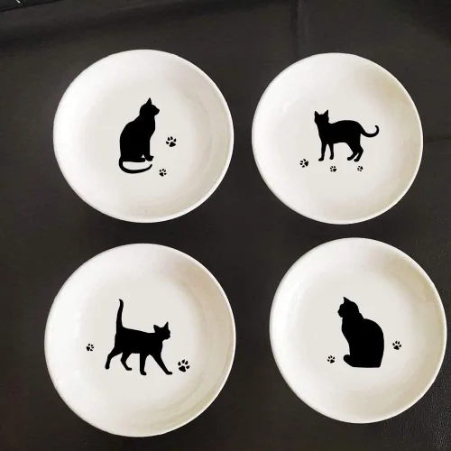 Vista 6 de Platos de cena de cerámica para gatos, platos de condimentos, platos de aperitivos, cuenco de inmersión