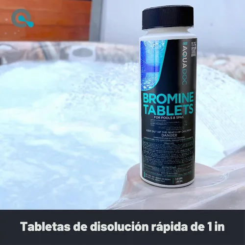 Vista 2 de AquaDoc Tabletas de bromo para spas y jacuzzis - Pestañas desinfectantes de 1 pulgada, 1.5 libras