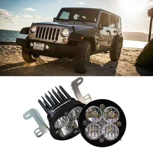 Vista 22 de Kit de luces LED de niebla de bolsillo Baja Designs Squadron-R SAE compatible con Jeep Gladiator 2020-22; Wrangler JL 2018-22 parachoques OEM