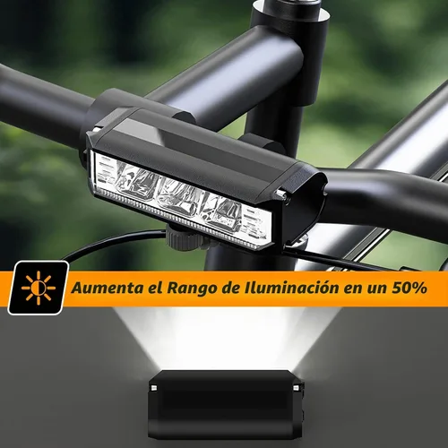 Vista 3 de Bright LED Bike Light for Night Riding,2025 Upgraded Rechargeable Bicycle Lights Set 5 Modes IPX6 Waterproof MTB Off-Road Cycling Commuting