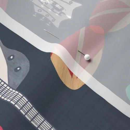 Vista 5 de Spoonflower Tela - Guitar Rock Retro Vintage Instrumento Musical Talento Musical Poco Impreso en Tela de Gasa Fat Quarter - Costura Ropa de Moda