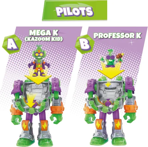 Vista 4 de SUPERTHINGS - Superbot Mega-K, robot villano articulado con accesorios de combate, 1 exclusivo Kazoom Kid, multicolor, talla única