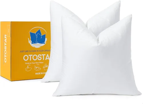 Vista 9 de OTOSTAR Paquete de 2 rellenos de cojines de plumón y plumas, 12 x 20 pulgadas, rellenos de almohada suaves y esponjosos con funda de 100% algodón