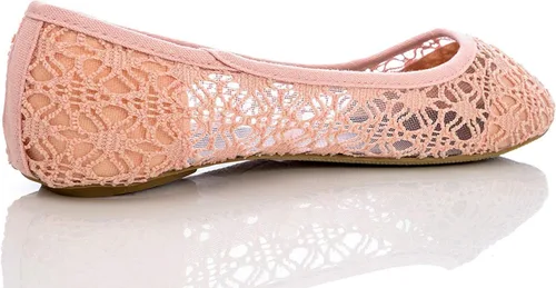 Vista 6 de Charles Albert Mujer Transpirable de encaje de ganchillo Ballet Flat