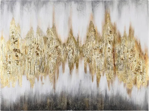 Vista 16 de Empire Art Direct Arte abstracto para pared, lienzo pintado a mano con textura por Martin Edwards, marco negro, 24 x 48 pulgadas, goteo nevado 1