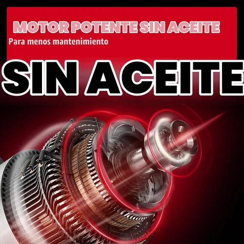 Vista 5 de ECOMAX Compresor de aire de montaje en pared, inflador de neumáticos, compresor de aire portátil, sin aceite, con manguera de aire retráctil de 30