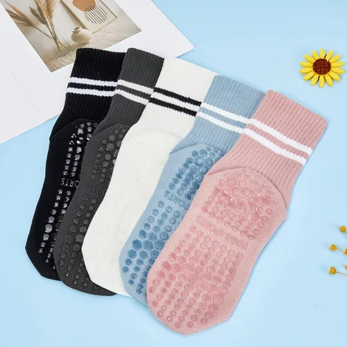 Vista 2 de American Trends Calcetines de pilates con puños para mujer Yoga & Barre - Antideslizantes