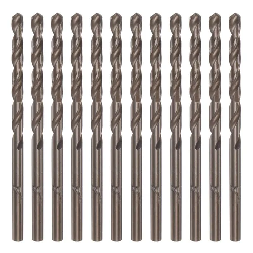 Vista 7 de HARFINGTON 12 brocas de cobalto, 0.083 in M35 de acero de alta velocidad métricas de vástago recto, brocas Jobber para metal duro, acero inoxidable