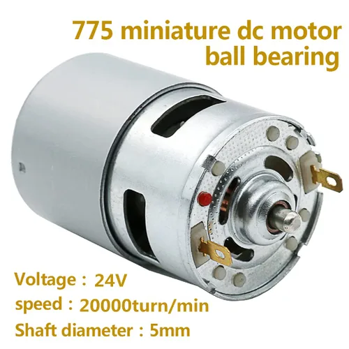 Vista 6 de 775 DC Motor DC 24V Max 20000RPM Rodamiento de bolas Gran par de alta potencia Motor de engranajes de bajo ruido Motor de componentes electrónicos