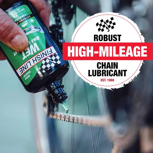 Vista 2 de Finish Line Lubricante para cadena de bicicleta húmeda de 4 onzas, paquete