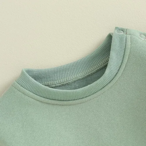 Vista 4 de AEEMCEM Sudadera de forro polar para bebé recién nacido, mameluco de burbujas, color sólido, suéter grueso, ropa cálida de invierno
