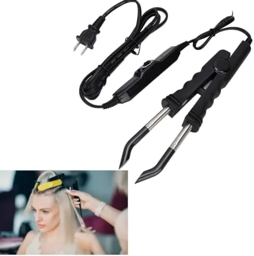 Vista 9 de ZJchao Hierro de extensión de cabello, extensiones de cabello portátil, conector de hierro de temperatura ajustable, herramienta de fusión
