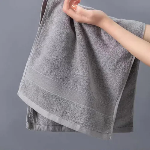 Vista 5 de JININQ 2 toallas de mano suaves 100% algodón de 13.4 x 29.5 pulgadas, juego de toallas faciales prémium para baño, gimnasio, hogar (azul)