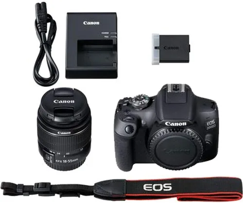 Vista 8 de Canon EOS 2000D / Rebel T7 Cámara DSLR con Canon EF-S 0.709-2.165 in F/3.5-5.6 DC III Zoom, EF 2.953-11.811 in f/4-5.6 III y 16.535-31.496 in f/8.3