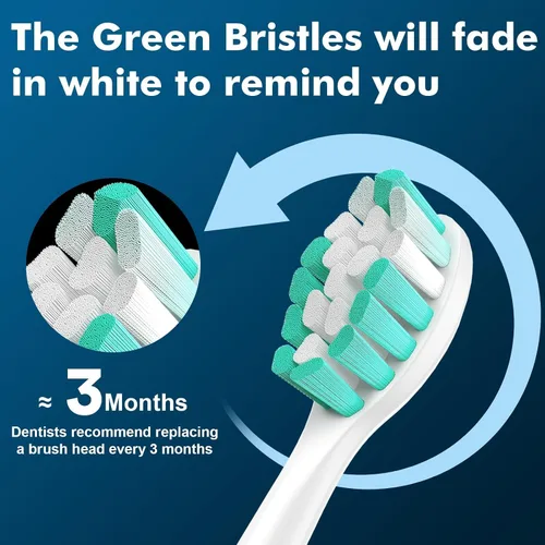 Vista 7 de Cabezales de repuesto compatibles con Philips Sonicare Protectiveclean C1 C2 4100 5100 6100 9024 6250, blanco, 10 cabezales de cepillo eléctrico