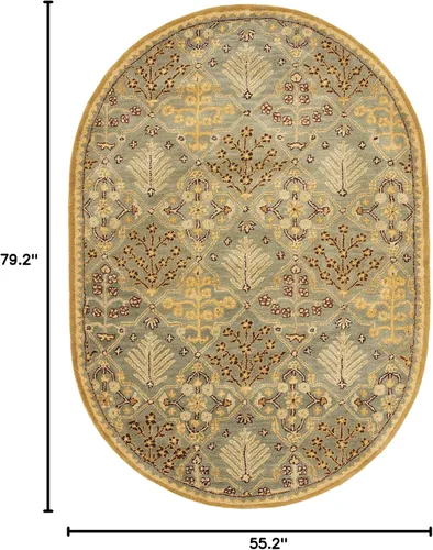 Vista 2 de SAFAVIEH Antiquity Collection AT613A - Alfombra ovalada de lana oriental de primera calidad, hecha a mano, 4 pies 6 pulgadas x 6 pies 6 pulgadas