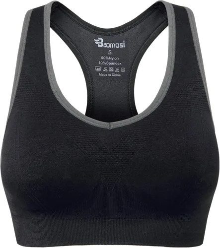 Vista 9 de BAOMOSI Sujetador deportivo sin costuras con espalda cruzada para mujer, soporte de alto impacto, yoga, gimnasio, entrenamiento, fitness