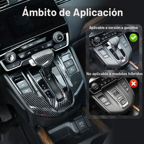 Vista 2 de TKREENO Cubierta del panel de la caja de cambios del automóvil marco interior cubierta del pomo de la palanca de cambios accesorios de decoración