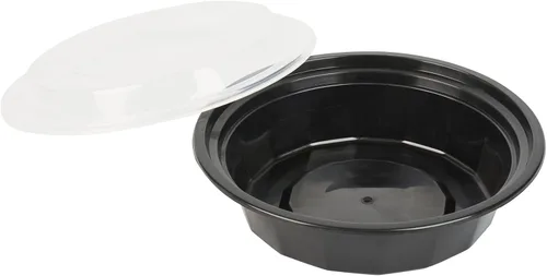 Vista 13 de Asporto - Cajas para llevar de 16 onzas, 50 recipientes de alimentos para llevar para microondas, tapas de plástico transparente incluidas, no Negro