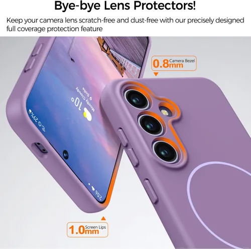 Vista 3 de Rayboen Funda magnética para Galaxy S24+ Plus, morado lila Lila Completo Púrpura