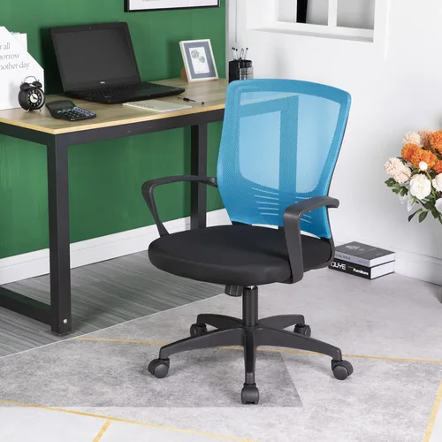 Vista 6 de Silla de escritorio de malla para computadora con brazos de apoyo lumbar, elegante silla ejecutiva moderna y giratoria con soporte lumbar