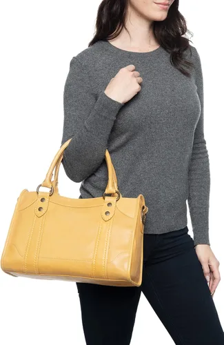 Vista 6 de Frye Melissa - Bolso de cuero con cremallera, Marrón
