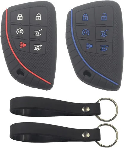 Vista 7 de 2 fundas para llavero con 6 botones compatibles con Chevrolet, 2 piezas negro